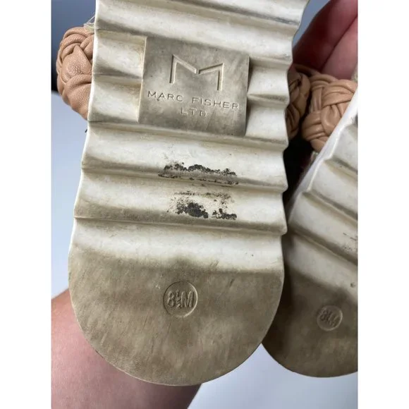 MARC FISHER jamie tan braided slide sandals 8.5 - Picture 6 of 8